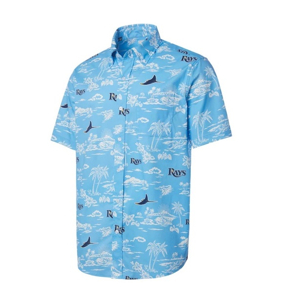 REYN SPOONER Tampa Bay Rays Scenic button-up shirt from, Men’s size medium NEW - Picture 2 of 9